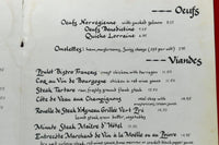 1980's Original Menu BISTRO FRANCAIS Restaurant Washington DC