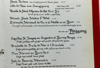 1980's Original Menu BISTRO FRANCAIS Restaurant Washington DC