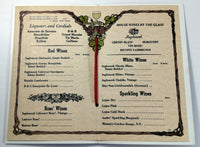 1976 Wine List Menu THE KNIGHT CAP Restaurant Lansing Michigan
