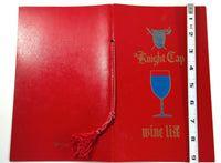1976 Wine List Menu THE KNIGHT CAP Restaurant Lansing Michigan