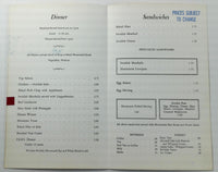 1970 Original Menu SWEDISH COFFEE & TEA ROOM Carmel By The Sea California