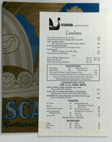 1971 Original Lunch Dinner Menu SCANDIA Restaurant Carmel By The Sea California