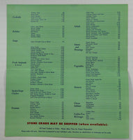 1960's Vintage Menu JOE'S Eating House Restaurant Miami Beach FL Stone Crabs $5