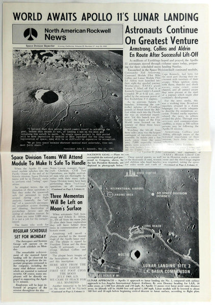 1969 Vintage ROCKWELL SKYWRITER Space Division In-House Newsletter APOLLO 11 b