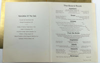 1969 Original Menu THE BOARD ROOM Restaurant Unknown Location