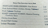 1943 Vtg WWII Ration Menu THE WHITE TURKEY Restaurant Manhattan NY & Connecticut