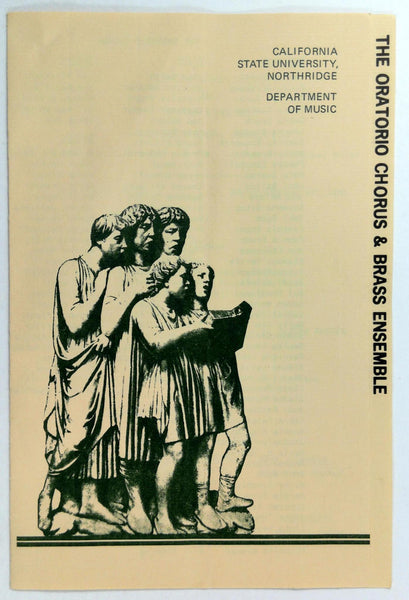 1980 Music THE ORATORIO CHORUS & Brass Ensemble California University Northridge