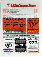 1990 LITTLE CAESARS Pizza! Pizza! Advert Menu Mailer Coupons Southern California