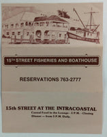 1980's Menu 15th STREET FISHERIES & BOATHOUSE Restaurant Fort Lauderdale Florida