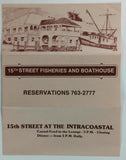 1980's Menu 15th STREET FISHERIES & BOATHOUSE Restaurant Fort Lauderdale Florida