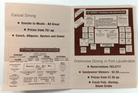 1980's Menu 15th STREET FISHERIES & BOATHOUSE Restaurant Fort Lauderdale Florida