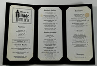 1960's Original Black Velvet Menu HILLSIDE INN Restaurant Plymouth Michigan