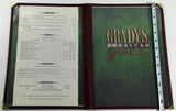 1980's Original Menu GRADY'S AMERICAN GRILL Restaurant