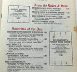 1968 Original Menu THE BOAR'S HEAD INN Restaurant Dearborn Heights Michigan