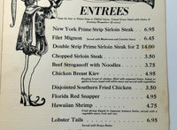 1963 Original Large Menu CAMELOT Restaurant Inn America of Ann Arbor Michigan