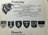 1963 Original Large Menu CAMELOT Restaurant Inn America of Ann Arbor Michigan