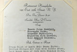 1938 Original Menu KUNGSHOLM New York Restaurant E. 55th Prix Fixe Dinner $1.50