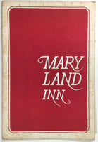 1970's Original Lunch Menu MAYLAND INN Annapolis Maryland