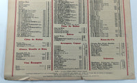 1930 Original Menu MEME MAISON Restaurant Paris France Maison Prunier Stamp