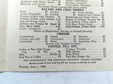 1947 Original Vintage Menu PURCELL'S RESTAURANT Boston Mass. Near City Hall