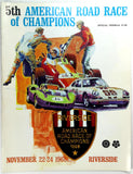 Nov. 1968 Program AMERICAN ROAD RACE OF CHAMPIONS Riverside Raceway California