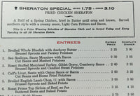 1955 Lunch Dinner Menu Lot SHERATON HOTELS Restaurant Research Kitchen Items