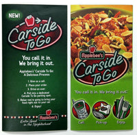 Original APPLEBEE'S CARSIDE TO GO Menu Lot of 2