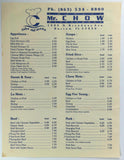 Original Menu MR. CHOW Chinese Restaurant Bartow Florida