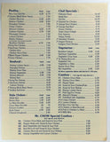 Original Menu MR. CHOW Chinese Restaurant Bartow Florida