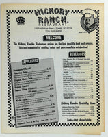 1980's Original Menu HICKORY RANCH Restaurant Franklin North Carolina ...
