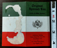 1930's Menu ORIGINAL SPANISH INN The Pike Pine Ave. Pier Long Beach California