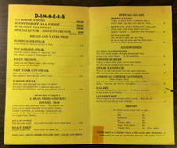 1940's Jail Fare Menu HANGMAN'S TREE INN Restaurant Tarzana California Hang Out