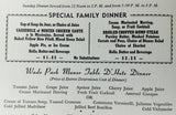 1953 Original Menu WADE PARK MANOR - LINCOLN ROOM Restaurant Cleveland Ohio