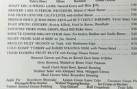 1953 Original Menu WADE PARK MANOR - LINCOLN ROOM Restaurant Cleveland Ohio