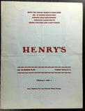 1959 Original Menu HENRY'S Hungarian Romanian Restaurant Forest Hills New York