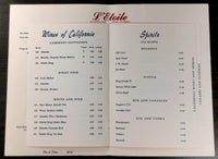 1960's Original Menu E'TOILE Restaurant Nob Hill San Francisco California