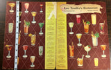 1950's Menu LEW TENDLER'S Restaurant Philadelphia Pennsylvania Drink Recipes