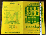 1970's Original Laminated Menu MURPHY'S A Grand Irish Pub Alexandria Virginia