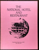 1980's Original Menu NATIONAL HOTEL & RESTAURANT Frenchtown New Jersey
