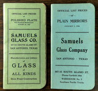 1919 & 1934 SAMUELS GLASS COMPANY Price List Books San Antonio Texas