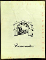 1980's Original Menu ROSARITO BEACH HOTEL Rosarito Baja Mexico