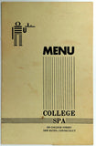 1960's Original Vintage Menu COLLEGE SPA Restaurant New Haven Connecticut