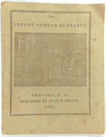 Rare 1838 Infant School Alphabet John F. Brown Concord N. H. Animal Woodcuts