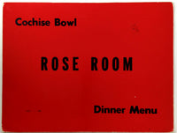 1960's COCHISE BOWL Rose Room Restaurant Menu Douglas Arizona Bowling Alley