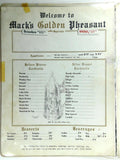 1970's Menu MACK'S GOLDEN PHEASANT Restaurant Elmhurst Illinois Rathskeller