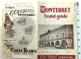 1958 MONTERREY Mexico Travel Tourist Guide Book & Map Hotels Shopping Chareadas