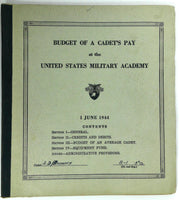 1944 WEST POINT United States Military Academy Cadet Pay Budget Book