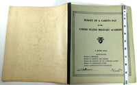 1944 WEST POINT United States Military Academy Cadet Pay Budget Book