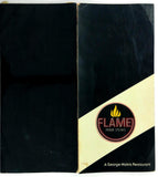1970's George Makris THE FLAME Prime Steaks Restaurant Menu Illinois Florida