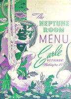 1952 THE NEPTUNE ROOM Earle Restaurant Menu Washington DC Topless Nude Mermaid